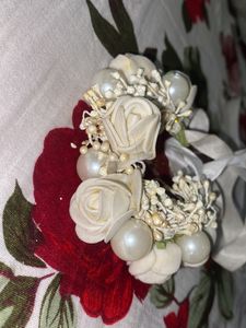 White Pearl tiara Crown With Matching Bracelet