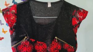 Contrast Piped Floral Bodycon Dress