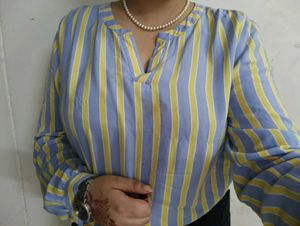 Striped V-Neck Top