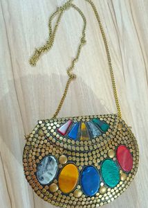 Multicolore Stone Clutch Sling-bag