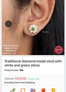 AD Stone Gold Covering Earrings