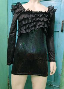 Sequin Ruffle Party Dress