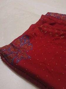 Excellent stone work saree with blouse
