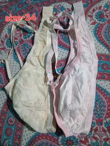 Vintage Eyelet Bras - Size 34B