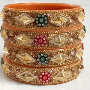 Golden Kada Set For Ladies