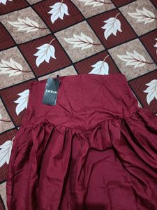 Shein red colour skirt