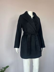 Black Wrap Overcoat