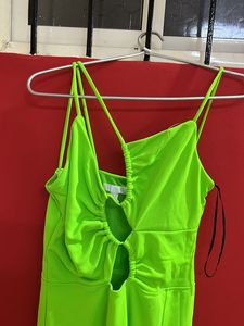 Green Color Cris Cross Dress From H&amp;M