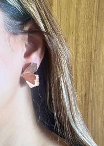Unique Leaf Earrings in rose gold