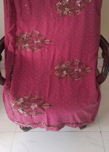 Pink New Saree With Blouse