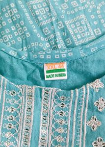 Teal Embroidered Kurta Set With Dupatta