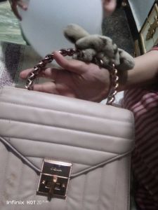 Blush Pink Quilted Crossbody Bag