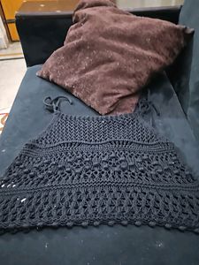 Black Crochet Crop Top