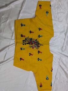 Yellow Embroidered Blouse