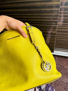 Authentic Michael Kors Lime Yellow Tote Bag