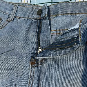 Distressed jeans denim mid rise shorts