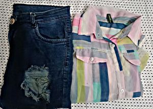 Denim Jeans & Striped Shirt Customized Combo