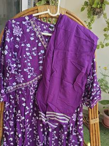 Alia Cut Purple Floral Kurta