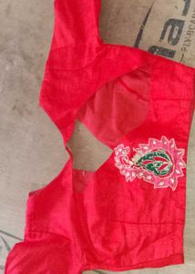 Purple Embroidered Saree with disgner blouse