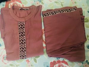 Elegant Mauve Co-ord Set, floral embroidered s