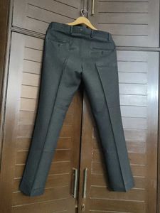 John Players Men Dark Grey Viscose Formal Trouser
