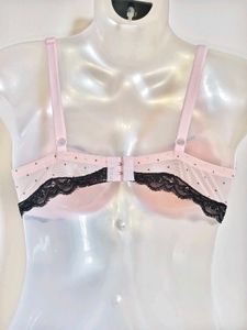 Cute Pink &amp; Black Lace Bra 34C