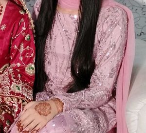 Tea Pink Garara/Sharara For Wedding Full Hand Work