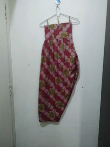 Pinky Red Floral Kurta Pyjama Dupatta Set
