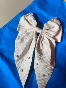 Pearl &amp; Rhinestone Bow Clip