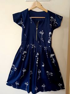 Blue And White Short Party Dress