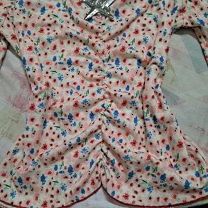 Y2k Floral Long Sleeve Off Shoulder Top
