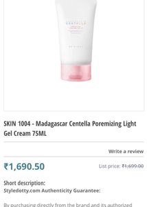 Skin1004 Poremizing Light Gel Cream