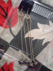 Silver Dangle Jhumka Earrings
