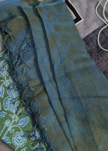 Blue Green Floral Anarkali Set