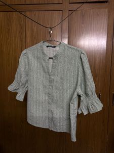 Green Print Blouse