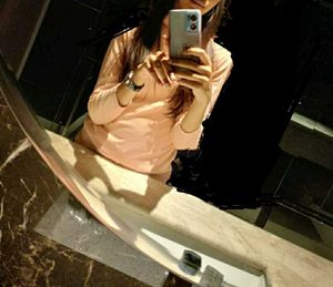 high neck A-line cotton blend top