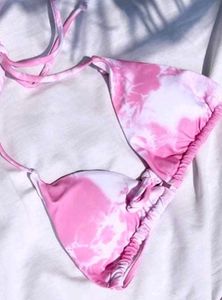 Pink Tie-Dye Bikini Top