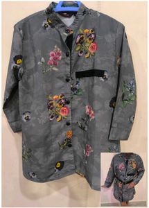 Green floral top for little girls