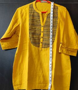 Mustard XL Tunic With Elbow Sleeves