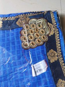 Elegant Blue Embroidered Saree