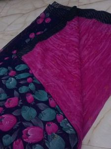Purple And Nevi blue Colour Saree