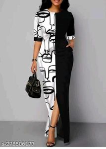 Abstract Face Print Dress