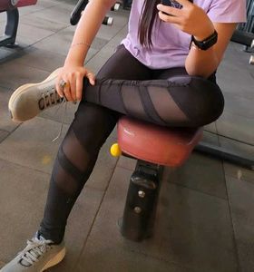 Athletic Training Tights with Mesh Detail
