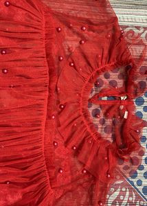 Red Beads Party Wear Top