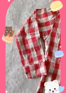 Cute Chex Red &amp; White Shirt 🍒