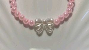Pink Pearl Bow Bracelet