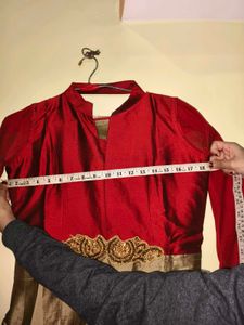Red And Beige Gown