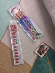 Combo Of Nails Nd Makeup Brush