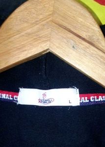 Star Polo Men’s Black Hoodie Sweatshirt – Size L