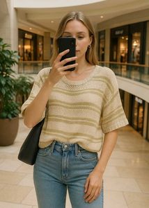 Pinterest Oversized Crochet Golden Pullover A